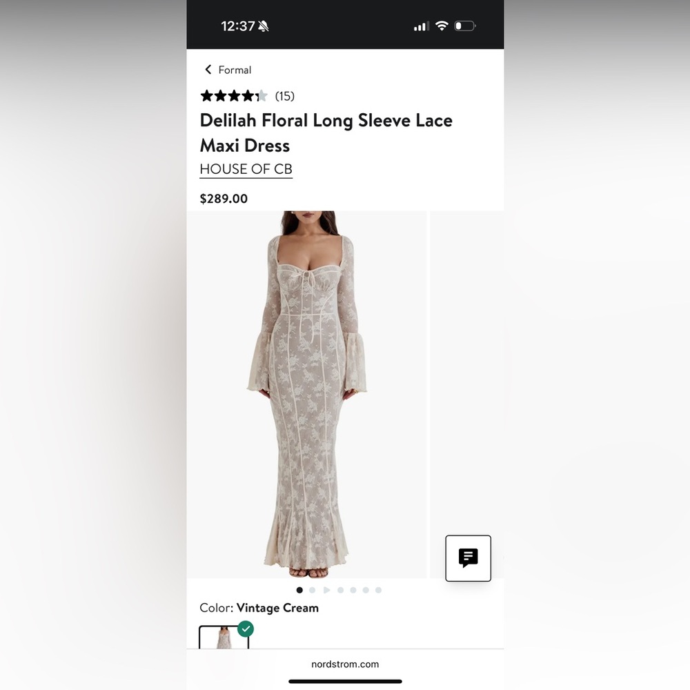 New With Tags - House of CB Vintage Cream Floral Lace Maxi Dress